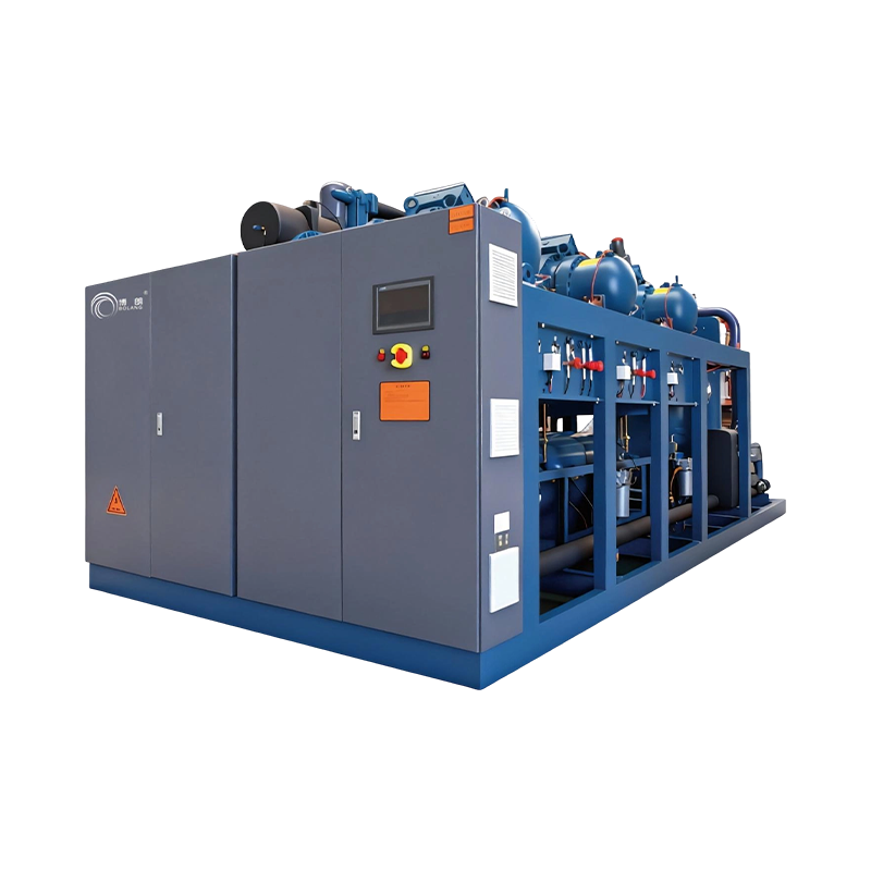 Unidad compresora de refrigeración paralela de dos etapas y una sola máquina